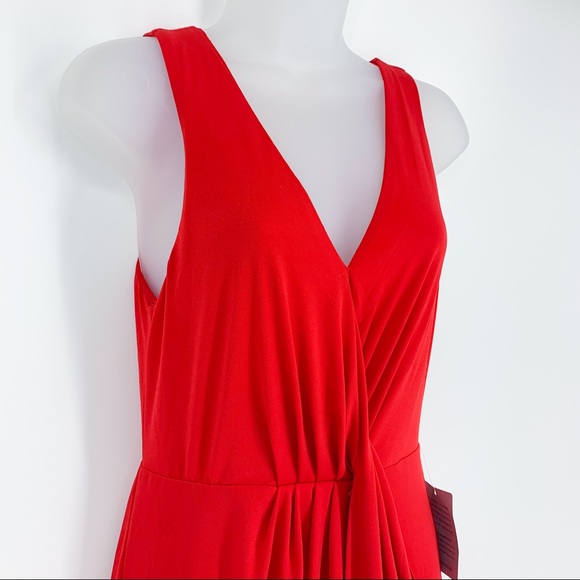 ASTR THE LABEL Formal Red Dress / Gown; Twist Front V-neck Size S - Picture 4 of 15